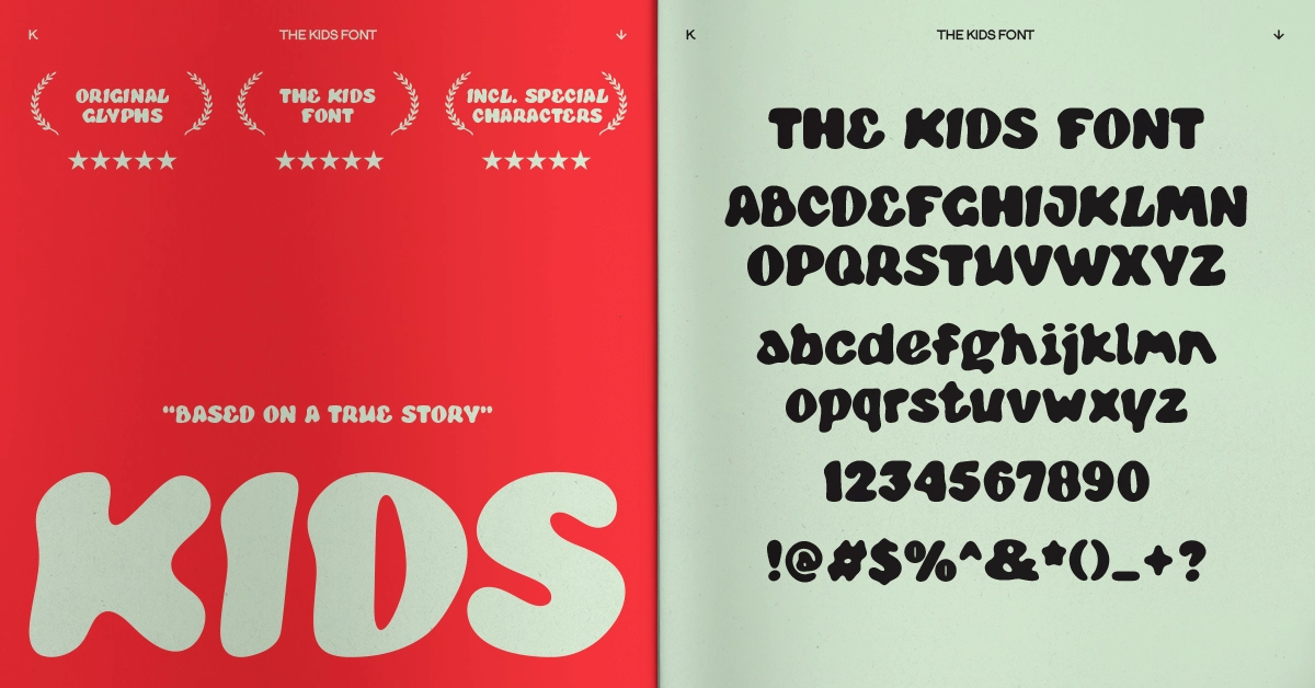 THE KIDS FONT. A SPECIAL PLAYFUL GIFT