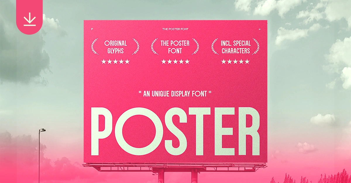 THE POSTER FONT. FOR STRONG POWERFUL VISUALS