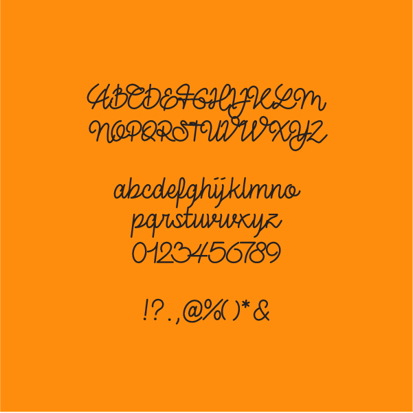 THE CURSIVE FONT