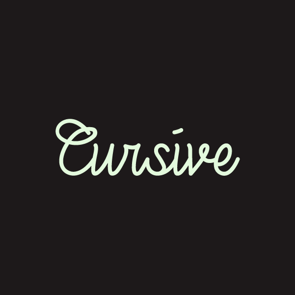 THE CURSIVE FONT