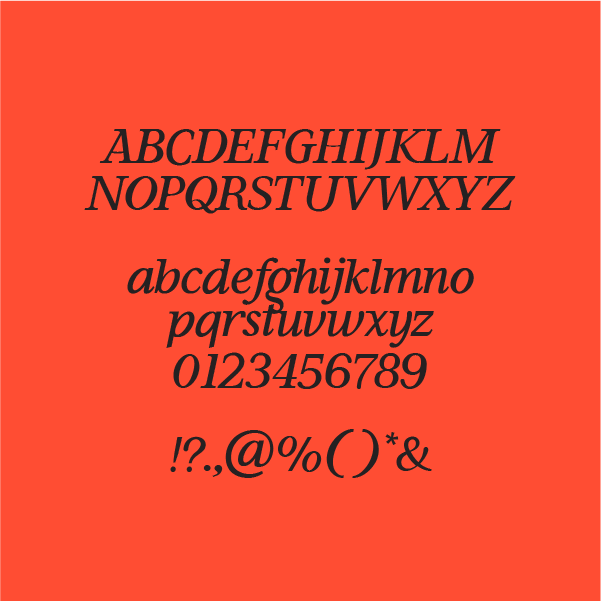 THE ITALIC FONT