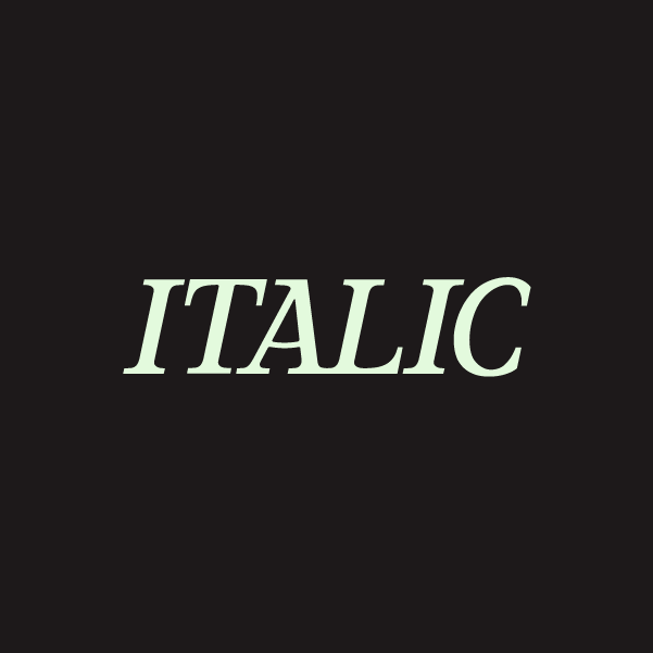 THE ITALIC FONT
