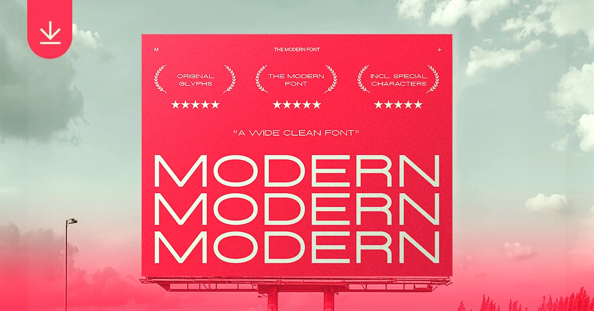THE MODERN FONT. SPECIAL WIDE LOOK